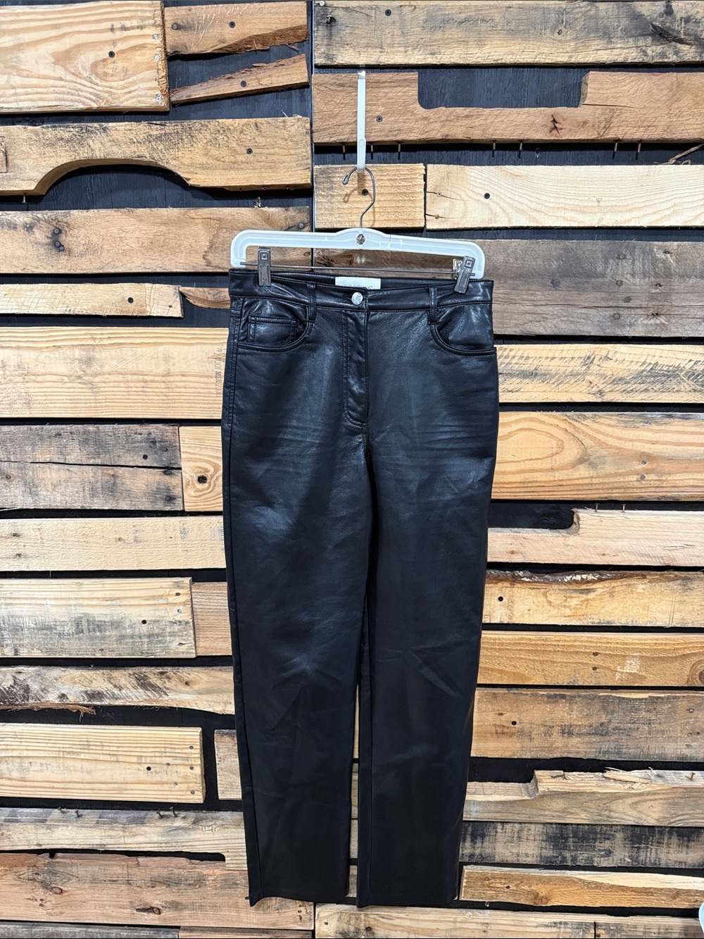Aritzia Wilfred The Melina High Rise Black Vegan Leather Pants Size 4